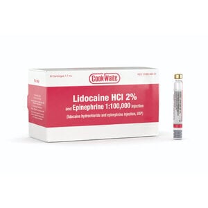 Septodont Lidocaine HCl 2% with Epinephrine 1:100,000 Injection, 1.7 mL Cartridges, 50/Bx