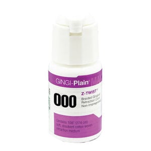 Gingi-Plain MAX Z-Twist Retraction Cord, Nonimpregnated, Size 000 (XX-Thin), 108 in, Each