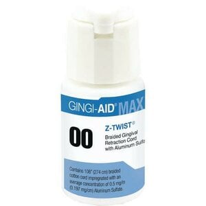 Gingi-Aid MAX Z-Twist Retraction Cord, Size 00 X-Thin, Impregnated with Aluminum Sulfate, 108 in. Bottle