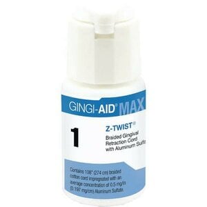 Gingi-Aid MAX Z-Twist Retraction Cord, Size 1 Thin, Impregnated with Aluminum Sulfate, 108 in. Bottle