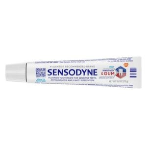 Sensodyne Sensitivity & Gum Toothpaste, Mint, 0.8 oz Tubes, 50/Case