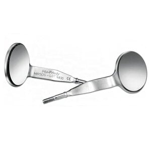 Hu-Friedy #5 Double-Sided Cone Socket Front Surface Mouth Mirror, Rhodium-Coated, 6/Pkg, MIR5DS/6