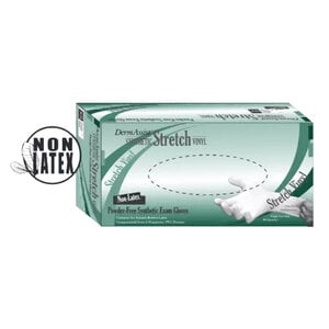 DermAssist™ Synthetic Stretch Vinyl Exam Gloves, Powder Free, Non-Sterile, Large, Clear, 100/Box, 162300