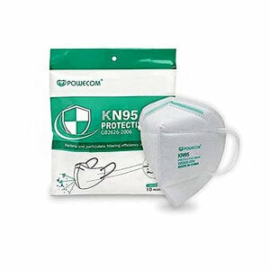 Powecom KN95 Earloop Face Mask, White, Box of 10