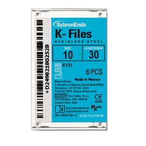 Kerr K-Files, Stainless Steel, #10, 30mm, Purple, 6/Pkg, 06151