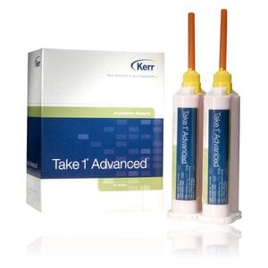 Kerr Take 1 Advanced VPS Impression Material Tray Regular Set Refill, 2 x 50 ml Cartridges with 6 Mixing Tips, Dark Blue, #33963