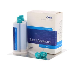 Kerr Take 1 Advanced VPS Impression Material, Tray Heavy Body, Fast Set, Dark Blue, 2 x 50 ml Cartridges with 6 Mixing Tips, Refill, 33965