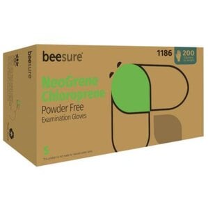 BeeSure NeoGrene Chloroprene Exam Gloves, Small, Green, Box/300