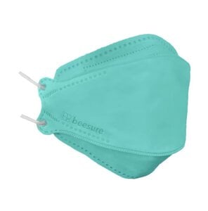 BeeSure Radiant Earloop Face Mask, ASTM Level 3, Aqua, 50/Box