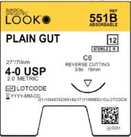 LOOK™ Sharpoint™ 4-0 Plain Gut Suture, 27", C-6 3/8 Circle Needle, Beige, 12/Bx