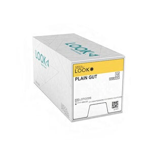 LOOK™ Sharpoint™ Sutures 3-0 Plain Gut Monofilament C-21 1/2 Circle Reverse Cutting Beige 18 Inch 12/Box, 593B