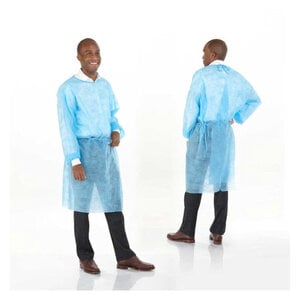 Medicom SafeWear Form-Fit Isolation Gown, Extra Large, Bright Blue, Knit Cuff, 12/Pkg, 8114-D