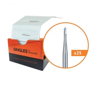 Meisinger Singles Disposable Carbide Burs, Pear Shape, 0.08mm, Sterile, Pack of 25