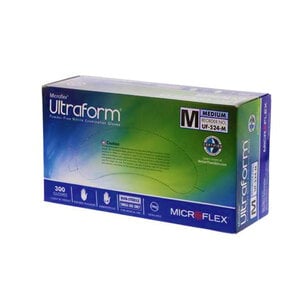 Microflex Ultraform Nitrile Exam Gloves, Powder Free, Non-Sterile, Medium, Cobalt Blue, 300/Box, UF-524-M