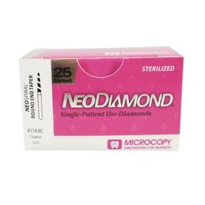 Microcopy NeoDiamonds FG 8114.8C Sterile Disposable Diamond Bur, Pack of 25