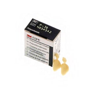 3M™ Preformed Temporary Polycarbonate Crowns, Upper Left Cuspid, Size 39, Pkg/5