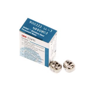 3M Unitek Permanent Stainless Steel Crown, LL3, Refill Package of 5