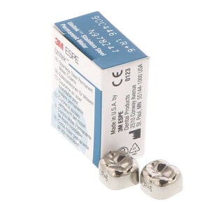 3M Unitek Permanent Stainless Steel Crown, LR6 (Lower Right First Molar), Refill Pack of 5