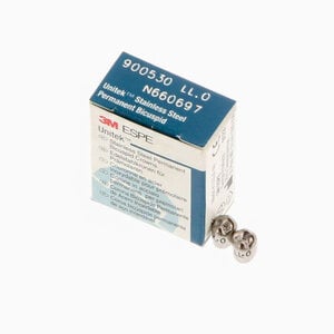 3M Unitek Permanent Stainless Steel Crown, Lower Left Bicuspid, Size 0, Refill Pack of 5
