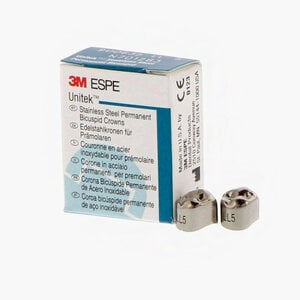 3M Unitek Permanent Stainless Steel Crown, LL-5 (Lower Left Bicuspid), Refill Pack of 5
