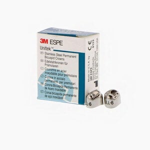 3M Unitek Permanent Stainless Steel Crown, LL-6, Lower Left Bicuspid, Refill Pack of 5