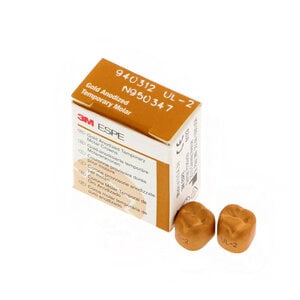 3M Unitek Gold Anodized Temporary Crown, Upper Left First Molar, Size 2, Pkg/5 (UL-2)