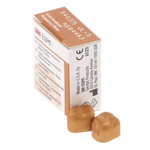 3M Unitek Gold Anodized Temporary Crown, Upper Left First Molar, Size 5 (UL-5), Pack of 5