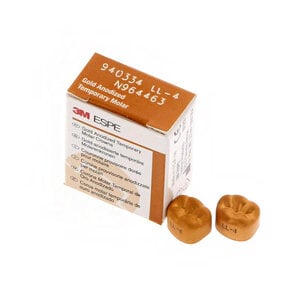 3M Unitek Gold Anodized Temporary Crown, Lower Right First Molar, Size 3, Pkg/5, LR-3