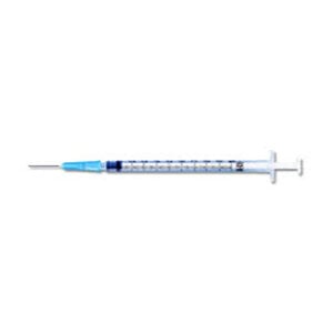 BD 1mL Tuberculin Syringe with 27G x 1/2" Needle, Slip Tip, 100 per Box