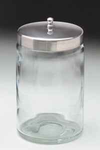 Tech-Med Glass Dressing Jar with Stainless Steel Lid, 7" H x 4.25" D, Each