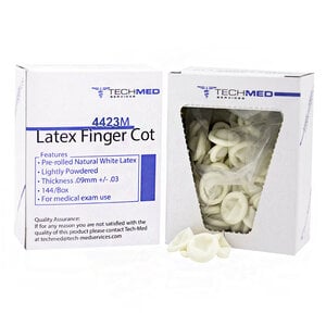 Tech-Med Latex Finger Cots, Non-Powdered, Medium, 144/Box, 4423M