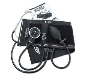 American Diagnostic Manual Home Blood Pressure Kit, Latex-Free, Adult, Self-Adjusting D-Ring Cuff with Attached Nursescope, Model 6005