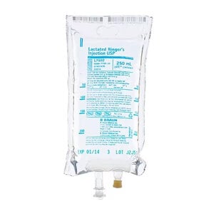 B. Braun Lactated Ringer's Injection USP, 250 mL IV Bag, DEHP-Free, Sterile, Case of 24, L7502