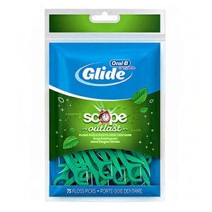 Oral-B Glide Floss Picks with Scope, Trial Packs, 3 Picks per Pack, 72 Packs per Case (216 Picks Total)