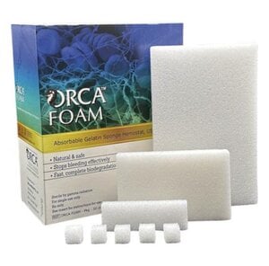 ORCA Foam Absorbable Hemostatic Gelatin Sponge, Size 4, 20x20x7mm, Box/20