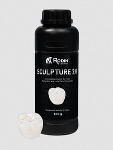 Rodin™ Sculpture 2.0 Zirconia Nanohybrid 3D Resin, Shade 0M3, 600g Bottle, 23887