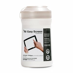 Easy Screen Cleaning Wipes, 70% IPA, 6" x 9", 70 Wipes per Canister, P03672