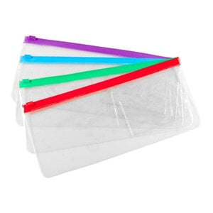 Young Specialty Clear Bag with Colored Zipper, Pack of 48