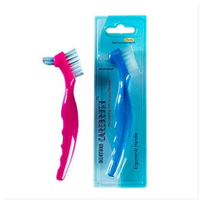 Plasdent Denture Brushes, Standard, Assorted Colors, Firm, 12/Box