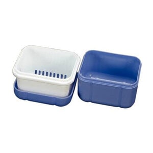 Plasdent Denture Carebath with Rinsing Basket, Hunny Purple, 12/Pkg