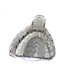 Plasdent Excellent-Crystal Disposable Impression Trays, Clear, Size #10, Upper-Anterior, 12/Pk