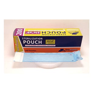 Plasdent Dual Indicator Sterilization Pouches, Self-Seal, 2.75" x 9", for Handpieces and Hand Instruments, 200/Box