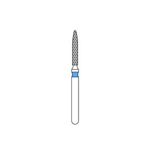Priva Rotary Instruments Diamond Burs FG Flame 862-012M, 1.2mm Medium Grit, Blue Ring, Pack of 5