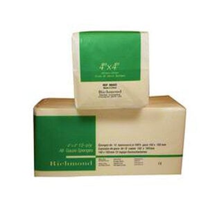 Richmond All Gauze Sponges, Non-Sterile, 4" x 4", 12-Ply, 2000/Case (300-423)
