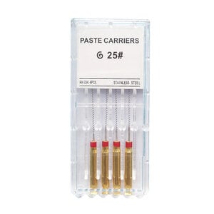 Roydent Dental Paste Carriers, Stainless Steel, 25 mm, Size 15-40, Color Coded, 4/Pkg