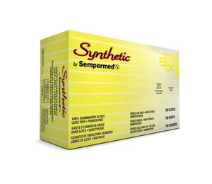 Sempermed SemperCare Synthetic Vinyl Exam Gloves, Powder Free, Latex Free, Extra Small, White, 100/Box