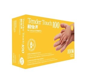 SemperCare Tender Touch Nitrile Exam Gloves, Powder Free, Textured, Extra Small, Purple, Box of 100