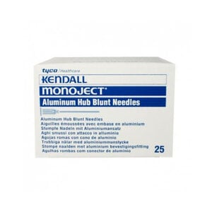 Monoject Blunt Cannula, 23 Gauge x 1", Blue, Sterile, Single-Use, 25/Pk