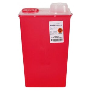 Monoject 14qt Chimney-Top Red Large Sharps Container, 10/Box