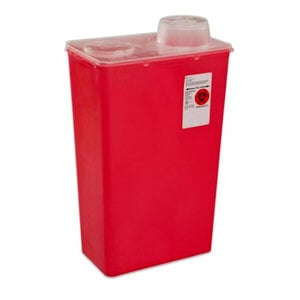 Monoject 4qt Chimney-Top Red Small Sharps Container, 40/Case